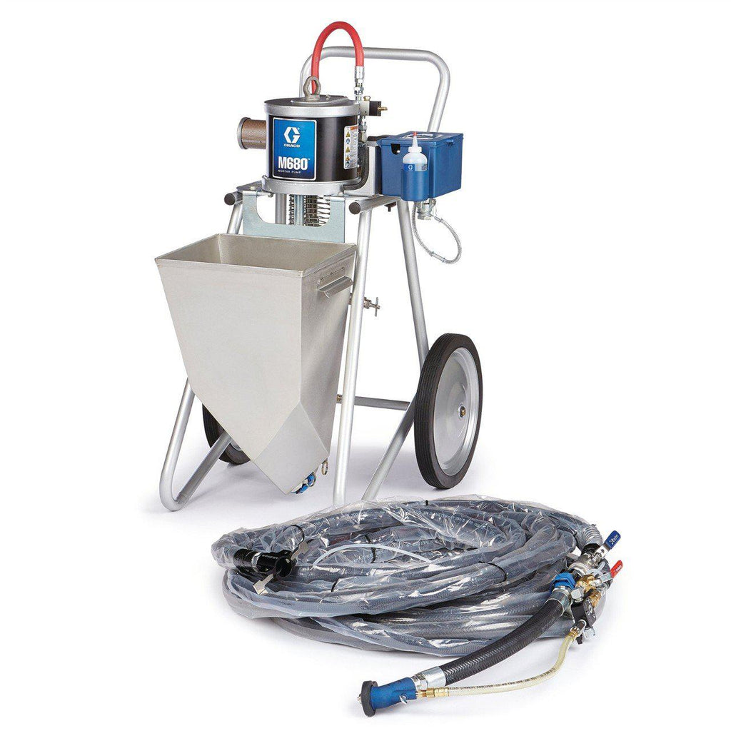 Graco Stainless Steel Hopper & Flex Hose Applicator ToughTek M680a Pneumatic Piston Pump Package