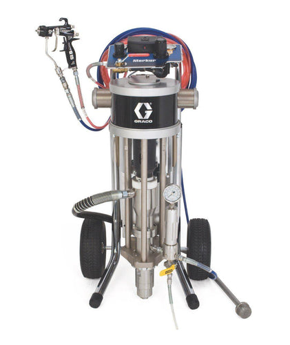 Graco Merkur Bellows 2500PSI @ 0.8 GPM 25:1 V-Packing w/ Drain Valves, Fluid Filter & DataTrak - Cart Mount Piston Pump w/ Airless (AL) Package