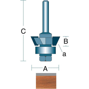 DC1090 15° Bevel Trim 1/4" Shank