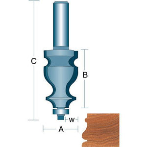 DC1383 Face Moulding 1/2" Shank