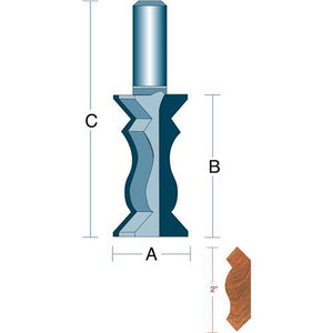 DC1523 2" Crown Moulding 1/2" Shank