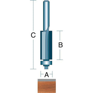 DC1801 1/2" x 1/2" Trim 1/4" Shank