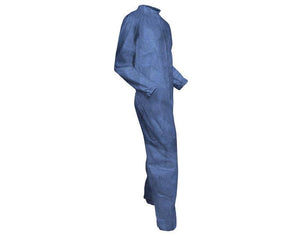 Kimberly Clark Kleenguard A60 Bloodborne Pathogen & Chemical Protection Apparel Coveralls -Zipper Front, Storm Flap, Elastic Back, Wrists & Ankles - Blue - 2XL - 24 Each Case