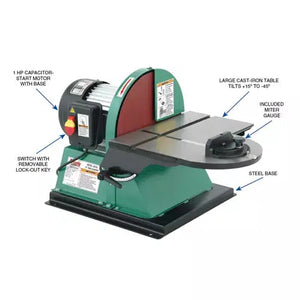 Grizzly Industrial 12" Disc Sander with Brake