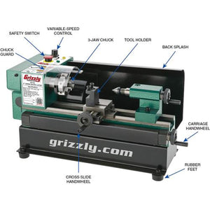 Grizzly Industrial 4" x 6" Micro Metal Lathe