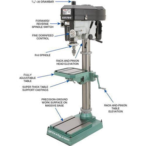 Grizzly Industrial 15" Heavy-Duty Floor Drill Press