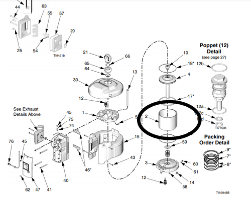 Graco NXT604 Cylinder for NXT Model 6500 Air Motors