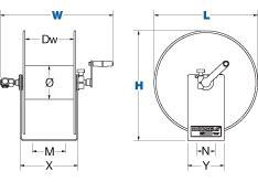 Compact Hand Crank Hose Reel - 4000 PSI - Less Hose (3/8"Hose Dia. x 50')