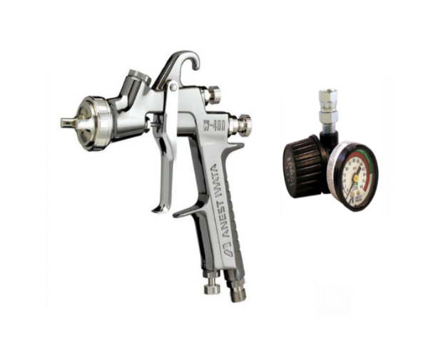 IWATA W400LV-144G Classic Plus Series Compliant Gravity Feed Spray Gun w/ AK-1R Regulator