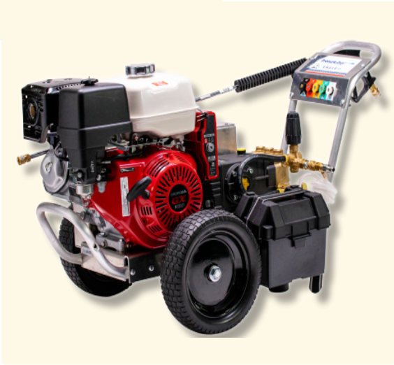 Pressure-Pro Eagle II 2500 PSI @ 5.5 GPM General Pump Belt Drive Gas Honda Engine Cold Water Pressure Washer w/ Electric Start - Cart