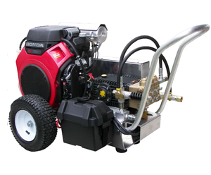 Pressure-Pro Pro Series 6000 PSI @ 4.5 GPM General Pump Belt Drive Honda Engine Cold Water Gas Pressure Washer w/ Electric Start - Cart