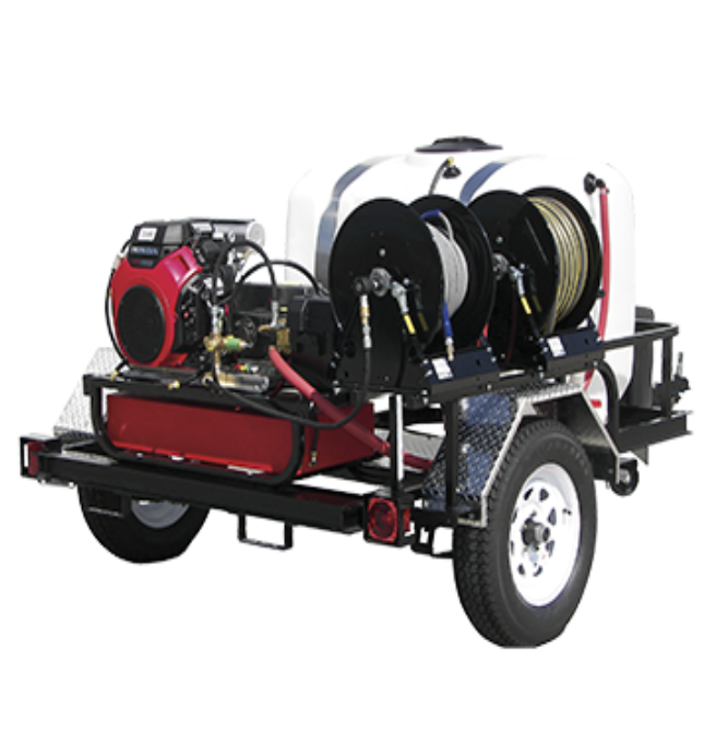 Pressure-PRO HD Commercial Tow-Pro Trailers 3500 PSI @ 5.5 GPM HP Pump V-Belt Drive Honda Engine  Cold Water Gas Pressure Washer - (w/out Hose)