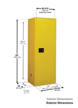 Load image into Gallery viewer, Sure-Grip® EX Slimline 22-gal.capacity Flammable Cabinet w/ 1 Door-Self Close &amp; 3 Shelves