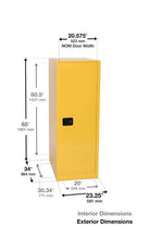 Load image into Gallery viewer, Sure-Grip® EX Deep Slimline 54-gal.capacity Flammable Safety Cabinet w/ 3 Shelves &amp; 1 Manual Close Door - Yellow