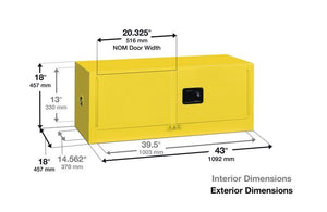 Sure-Grip® EX 12-gal.capacity Piggyback Flammable Safety Cabinet w/ 2 Manual Close - Yellow