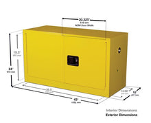 Load image into Gallery viewer, Sure-Grip® EX 17-gal.capacity Wall Mount Flammable Safety Cabinet w/ 1 Shelf &amp; 2 Manual Close Doors - Yellow