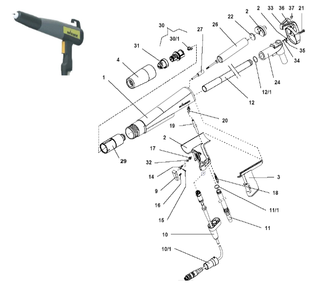 Wagner Powder 0390969 PEA/PEM C4 Electrode Holder